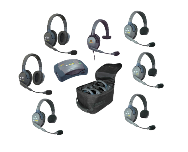 Eartec UltraLITE 7-Person HUB Intercom System with Max 4G Single Headset